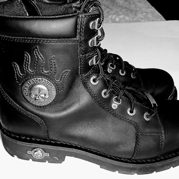 Harley-Davidson Black Leather Boots - Picture 2 of 6